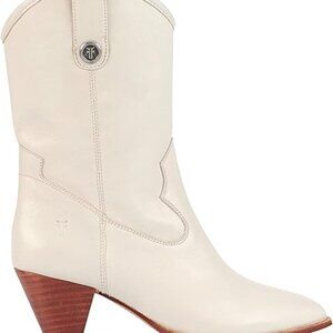 Frye Women's June Western, White - 6.5M